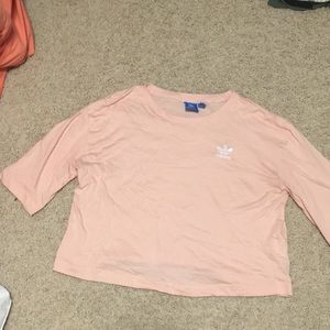 Baby Pink Adidas Cropped Shirt